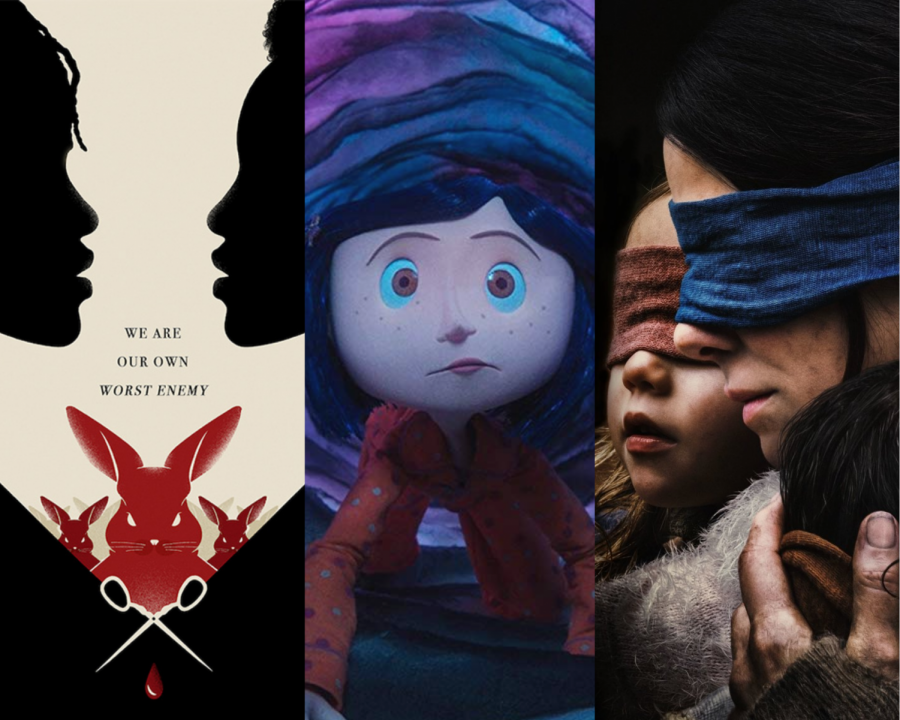 Us, Coraline, and Bird Box are three different takes on horror movie allegories.