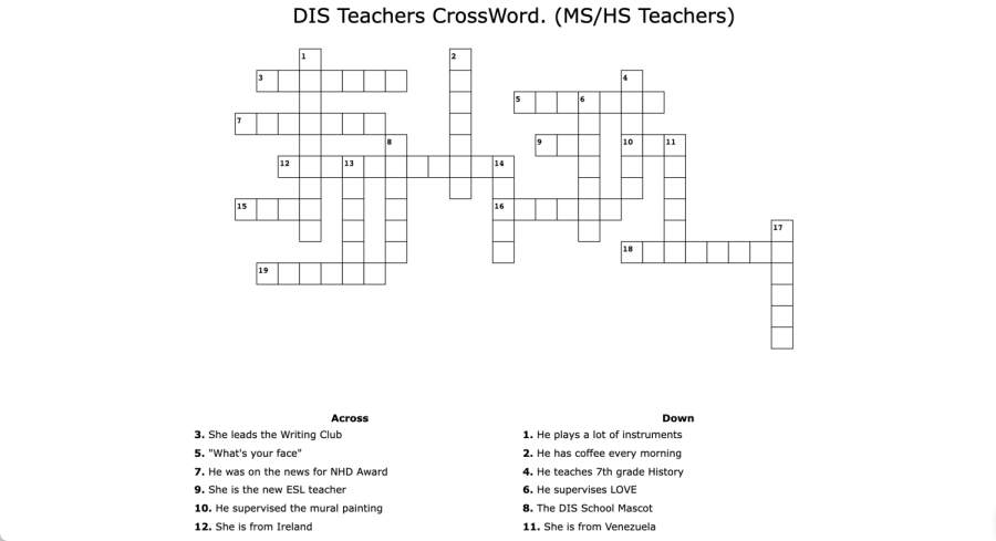 DIS Crossword: Middle & High School Teachers