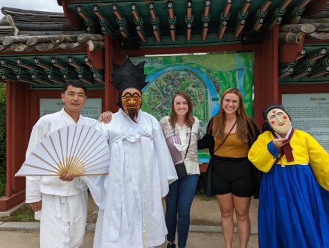 Ms. Nagy and Ms. Loutsch visited Hahoe village together, seeing masked dancers and getting to know more about the Korean culture. Photo courtesy of Ms Nagy.