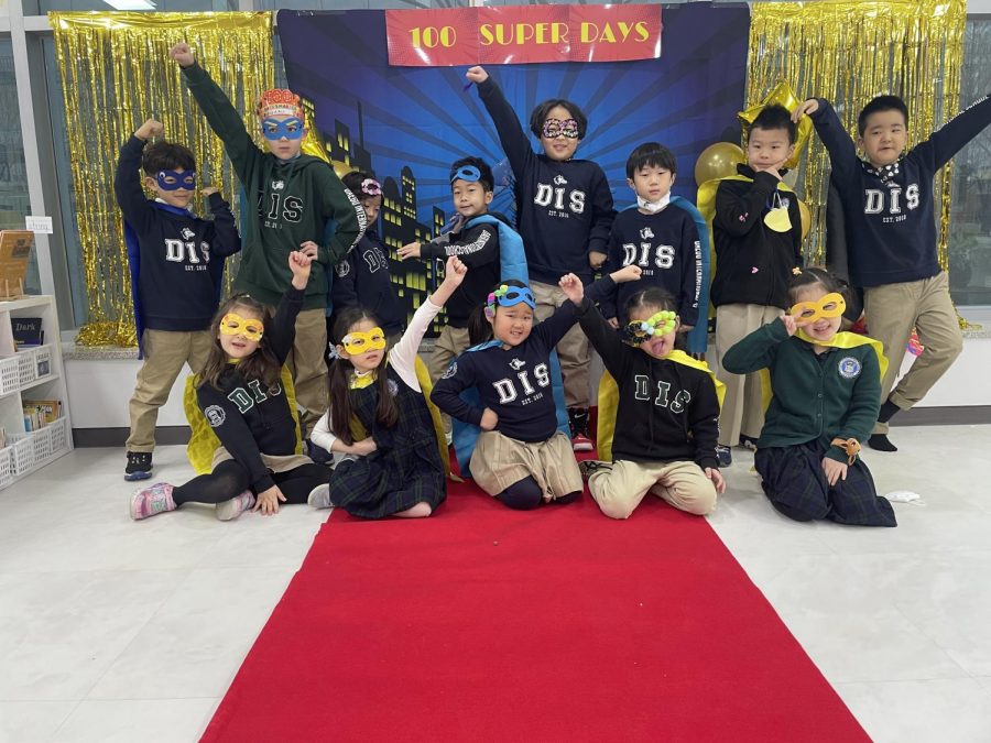 Students became superheroes for the 100th day of school, celebrating their educational achievements. Photo by Ms. Suozzo.