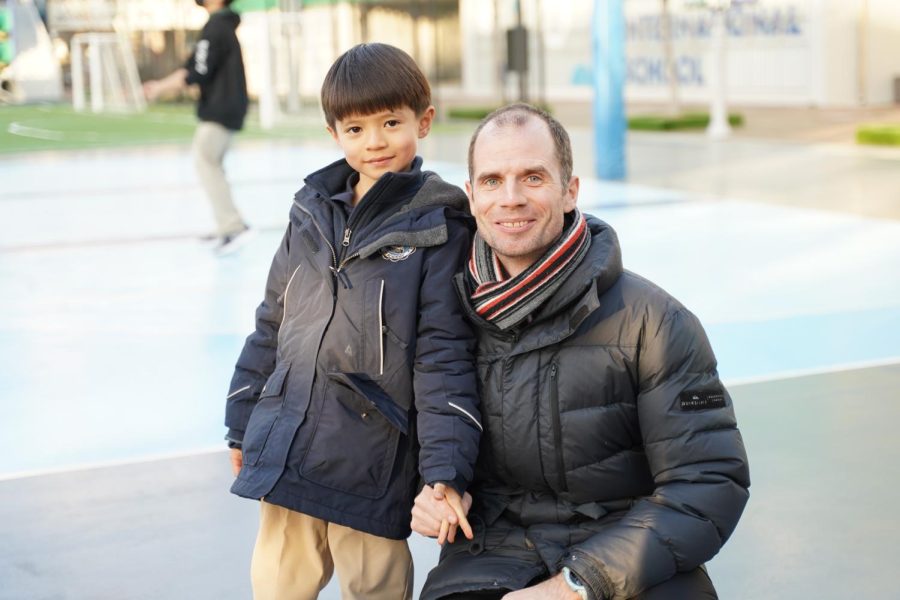 Mr. Gall and Luka, his son, love being at DIS. Photo by Lisa Seok. 