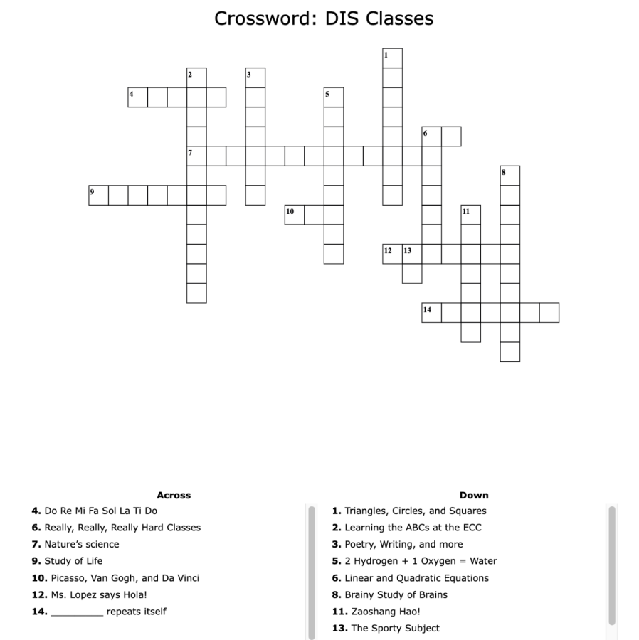 Crossword: DIS Classes