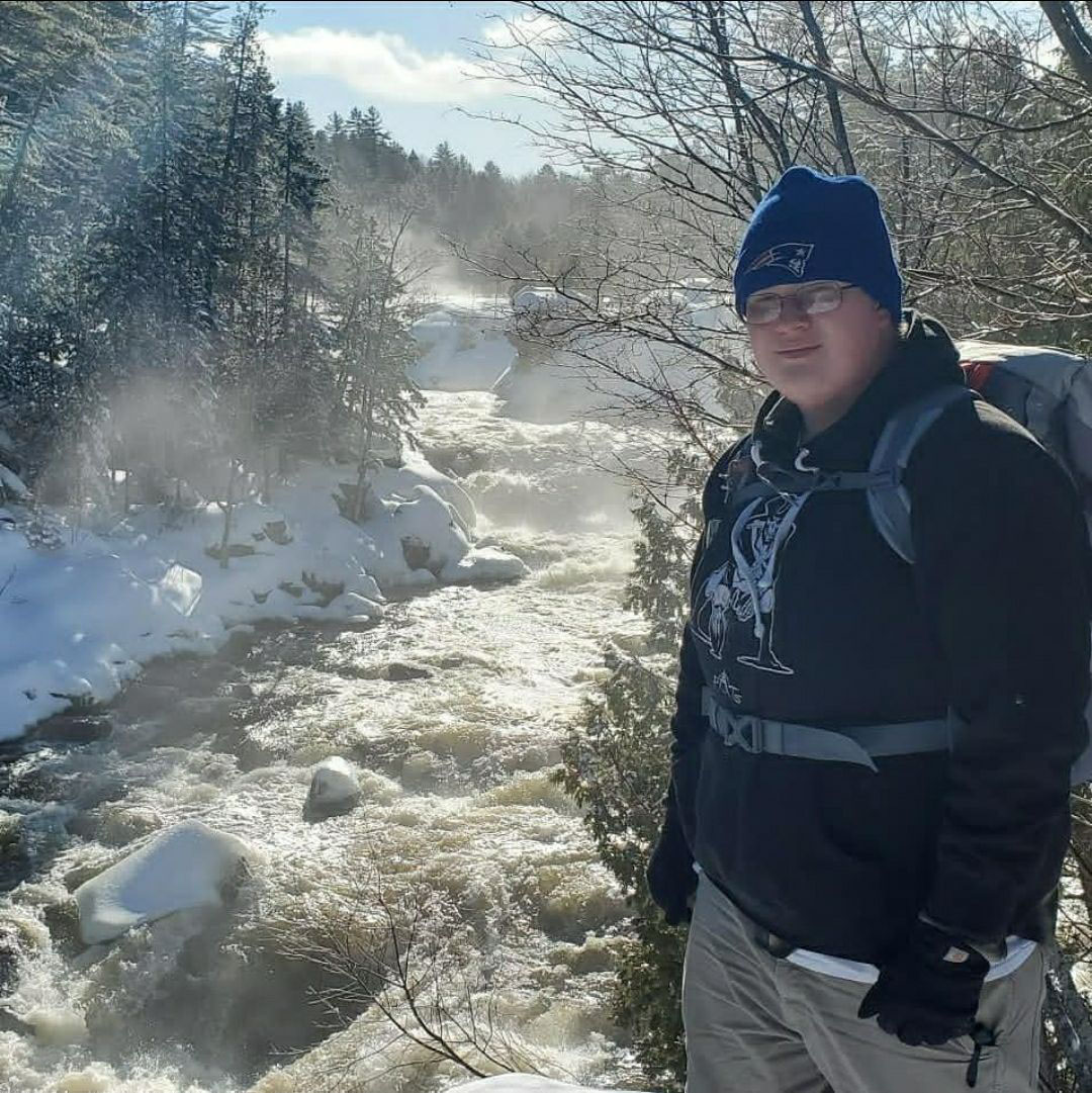 Mr. Mayo goes backpacking to see the waterfalls in the Dead River. He embraces the life of Brian from Hatchet. Photo courtesy of Mr. Mayo. 