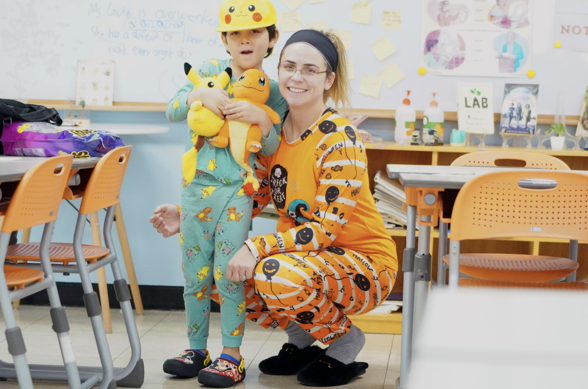 Ms. Loutsch and her son Amin Garbout in kindergarten form memories of their first Spirit Week together. Garbout decks out in Pokemon merch from head to toe and Ms. Loutsch embodies the Halloween spirit.