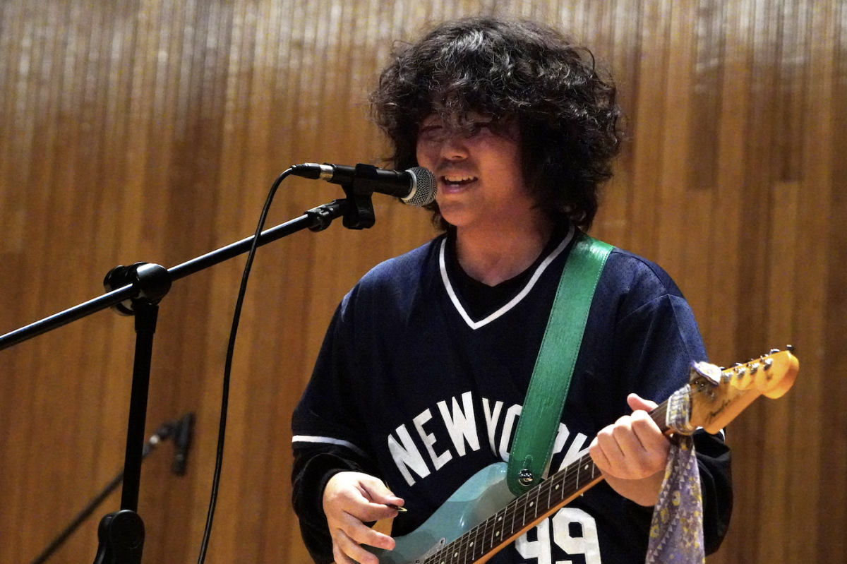 Freshman CJ Park belts out the chorus while plucking the melody on his electric guitar. The band’s performance of the song “love.” by wave to earth leaves the audience in love with music. 
