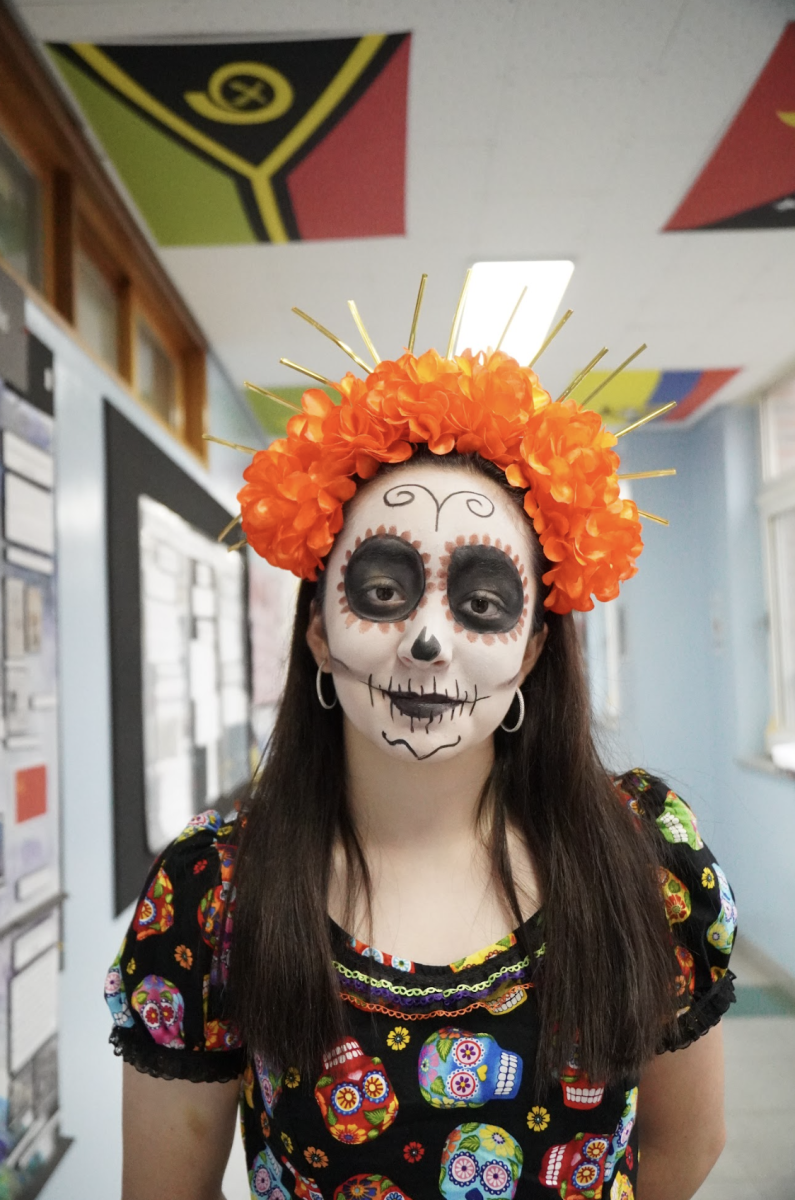 Freshman Azul Rivera Meza embraces her culture for Halloween. She embodies the spirit of Dia de los Muertos. 