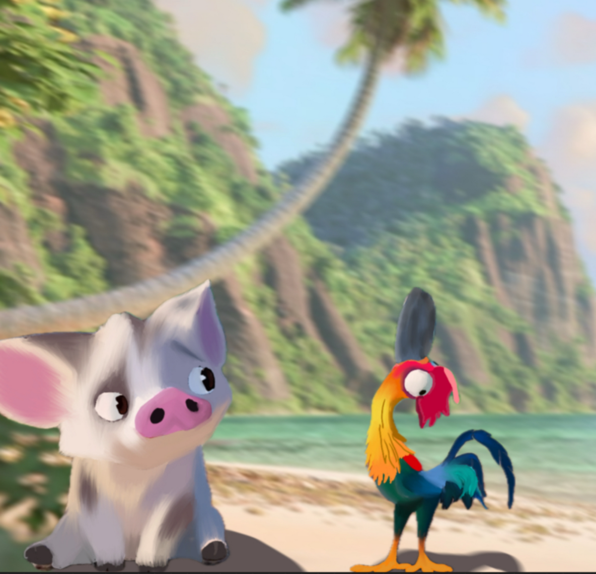 Unaware of the adventure ahead, Pua, the curious pig, and Heihei, the quirky rooster, stumble upon a world of wonder and travel into the unknown waters with Moana. 