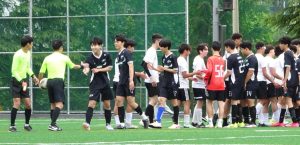 After the intense 80-minute match came to an end, the Jets celebrate their victory over the DMHS Warriors. Their first-ever clean sheet victory boosts confidence in their team tactics.