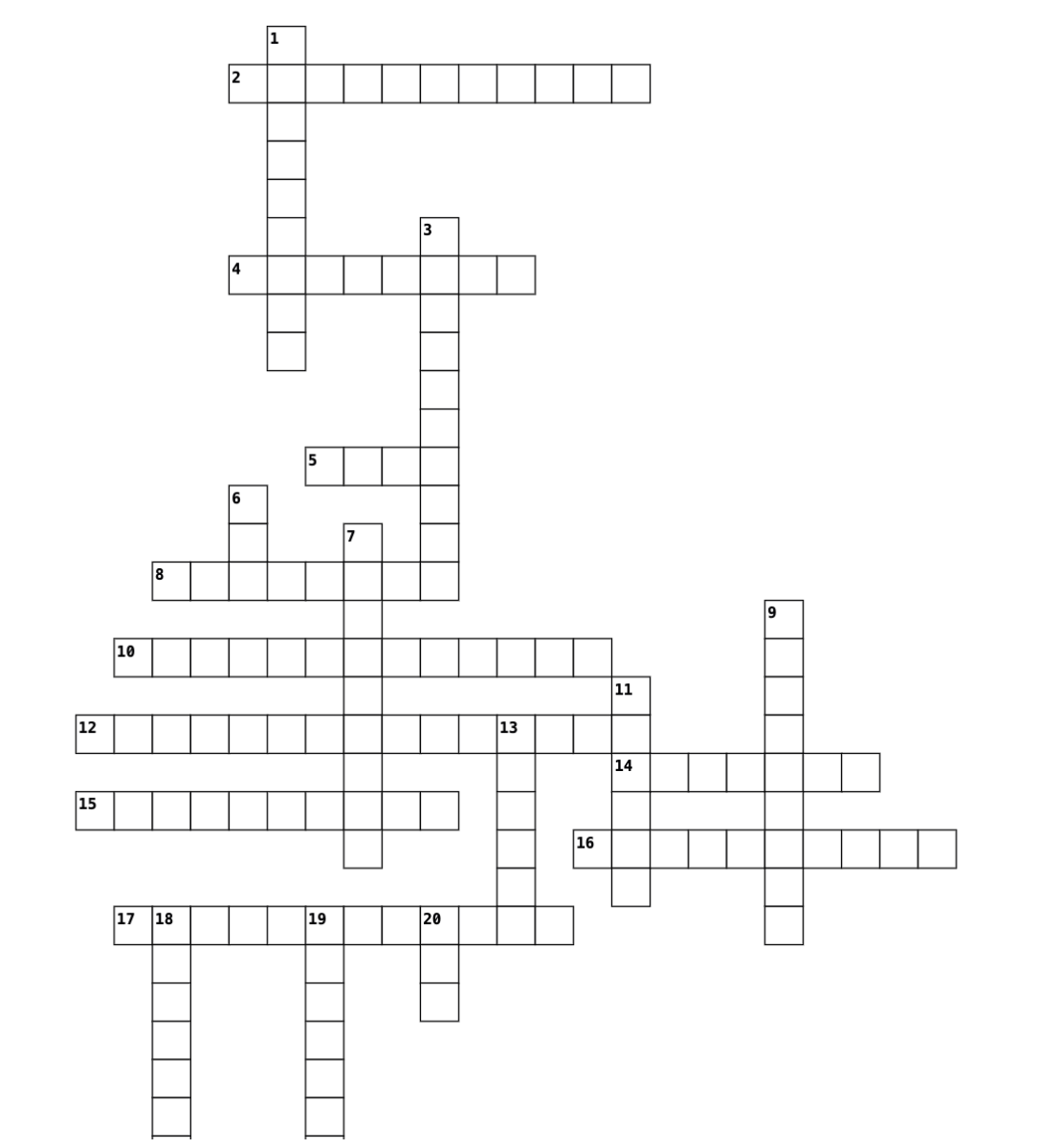 Crossword: DIS After School Activities and sports