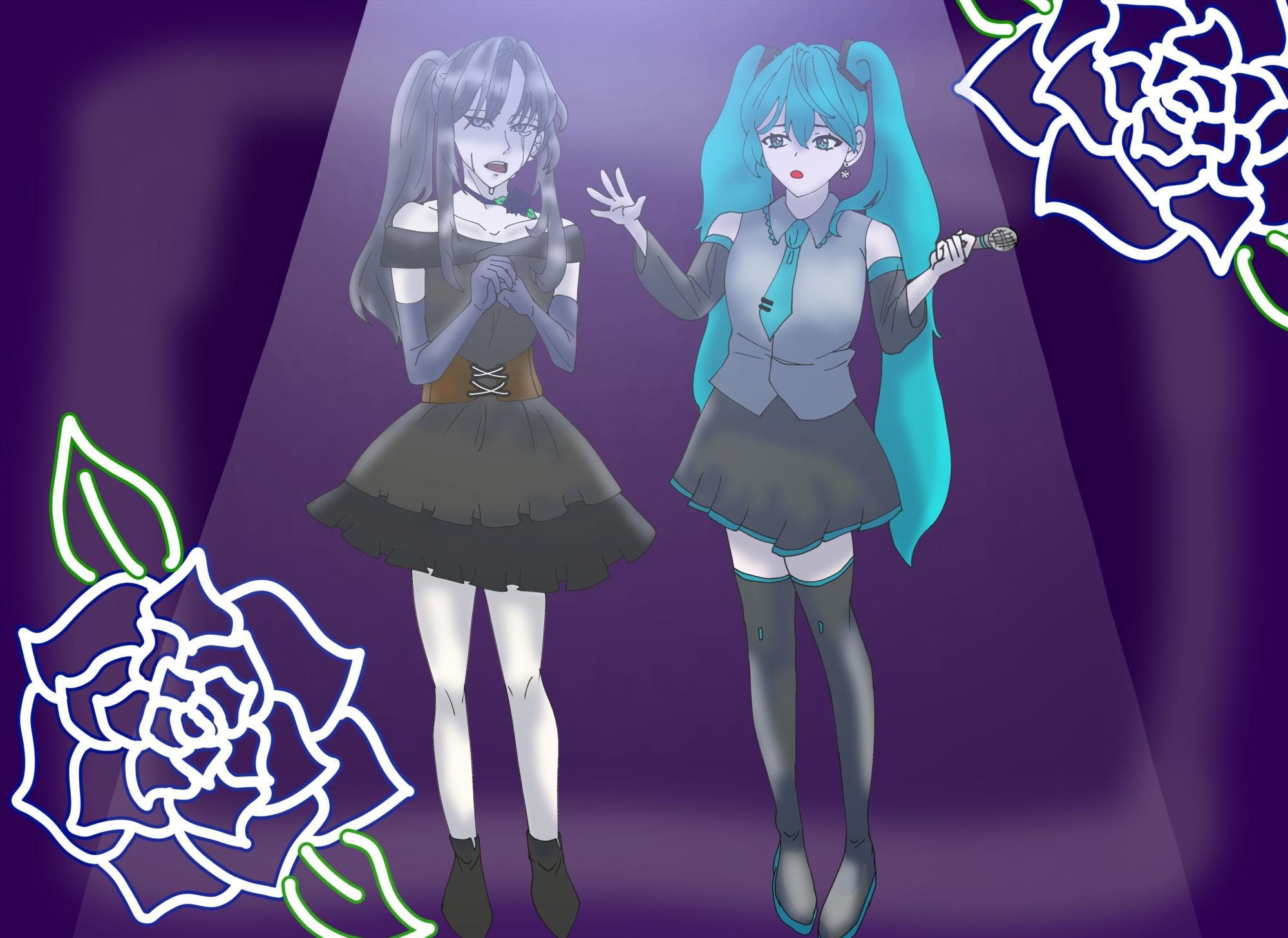 Vocaloid Hatsune Miku comforts Ado with her unreachable hands as the singer reminisces the darkest days of her life. From her two-dimensional world, Miku gifted Ado the courage she needed to achieve her dream. 