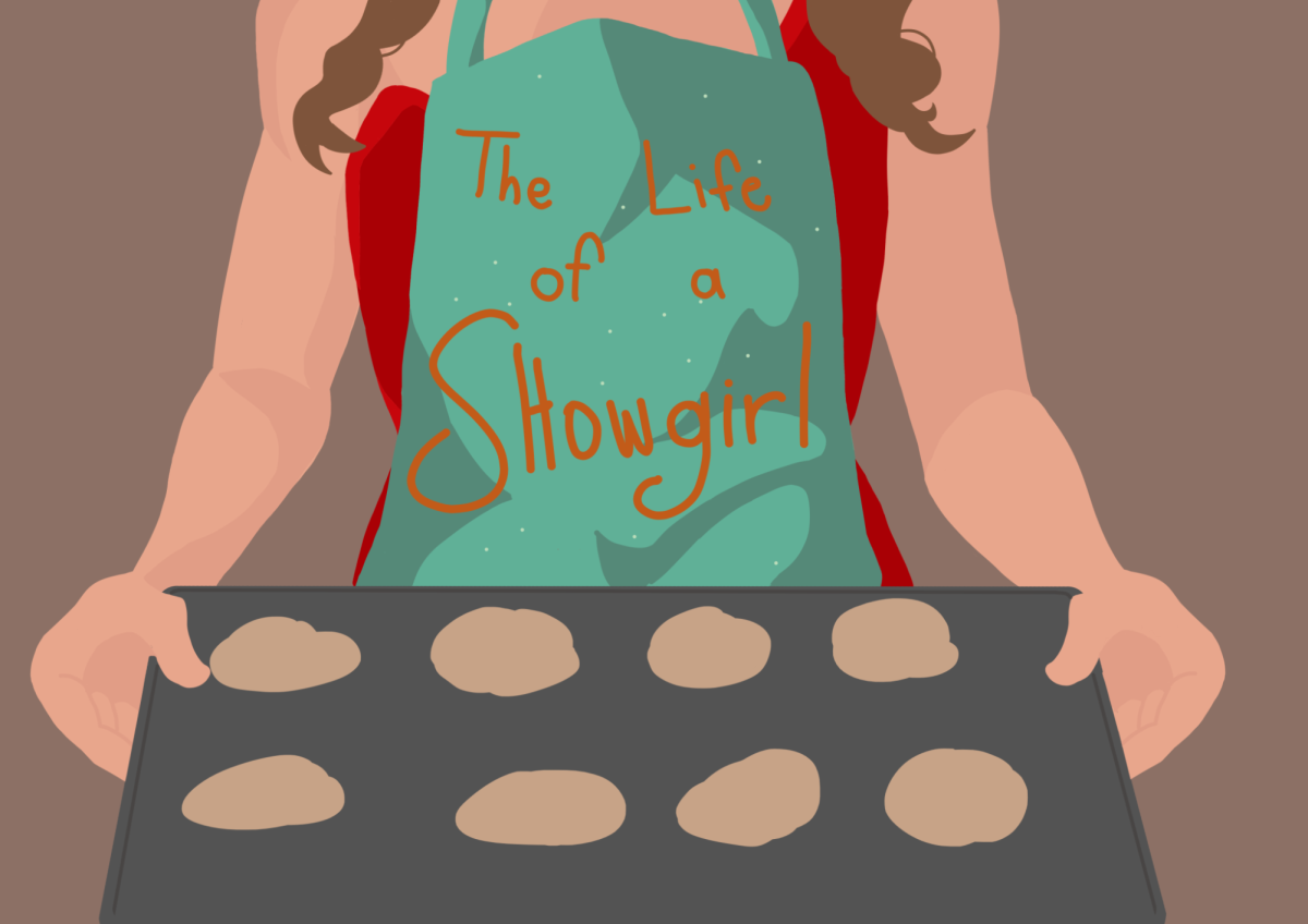 Taylor Swift holds a cookie tray full of cookies, a metaphor for the “cookie cutter formula” found throughout the record.