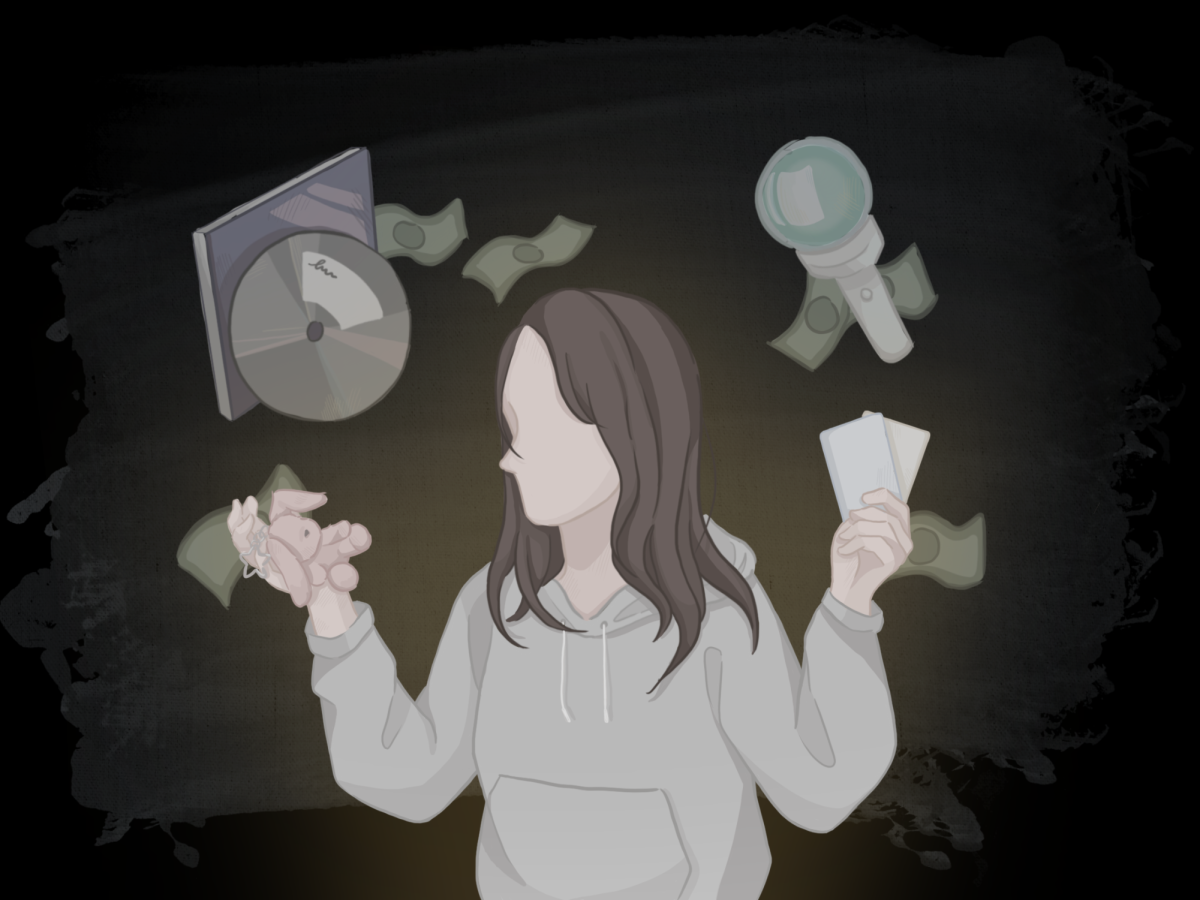 The overconsumption of merchandise troubles adolescents. Despite the prohibitive prices, they reluctantly open their wallets due to peer pressure from the fandom.