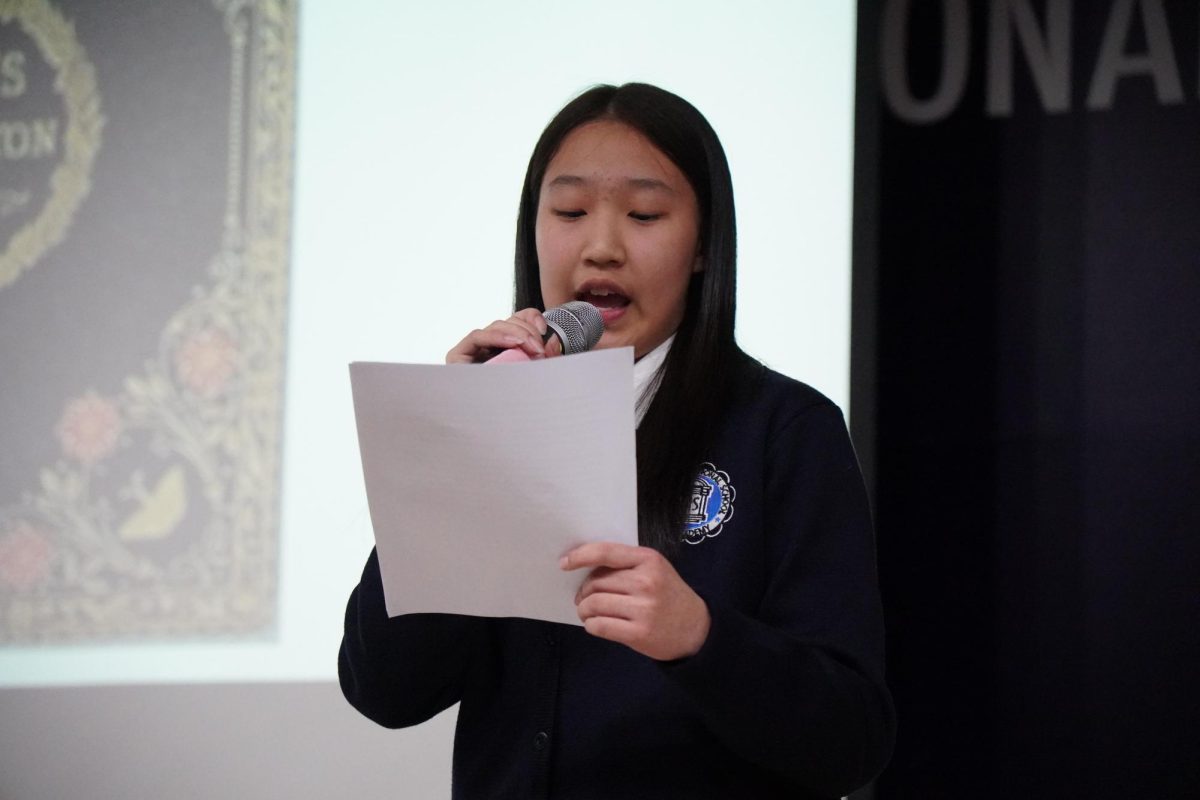 Eight grader Elly Song reflects on the idiom “don’t judge a book by its cover,” highlighting a personal journey full of self-discovery. “I hope the audience would take time to think before they judge someone,” Song said.