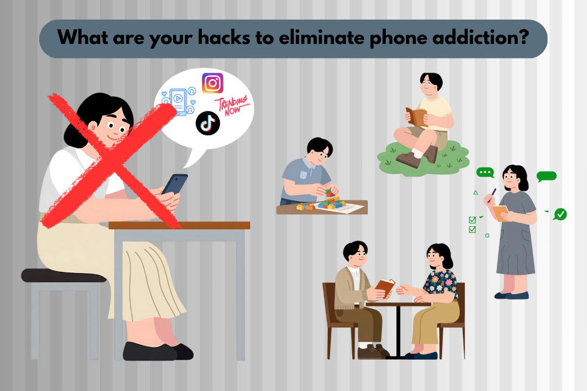Dependency on phones is correlated with reduced concentration and memory impairment. People figure out interesting ways to keep their hands off their phones and their minds in the moment.