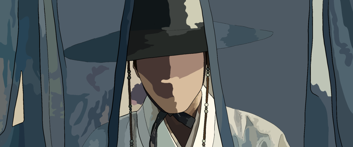 Nosan’s expression remains cold as a palanquin transports him away from the palace. The quiet movement toward the remote village marks the beginning of his loneliness.